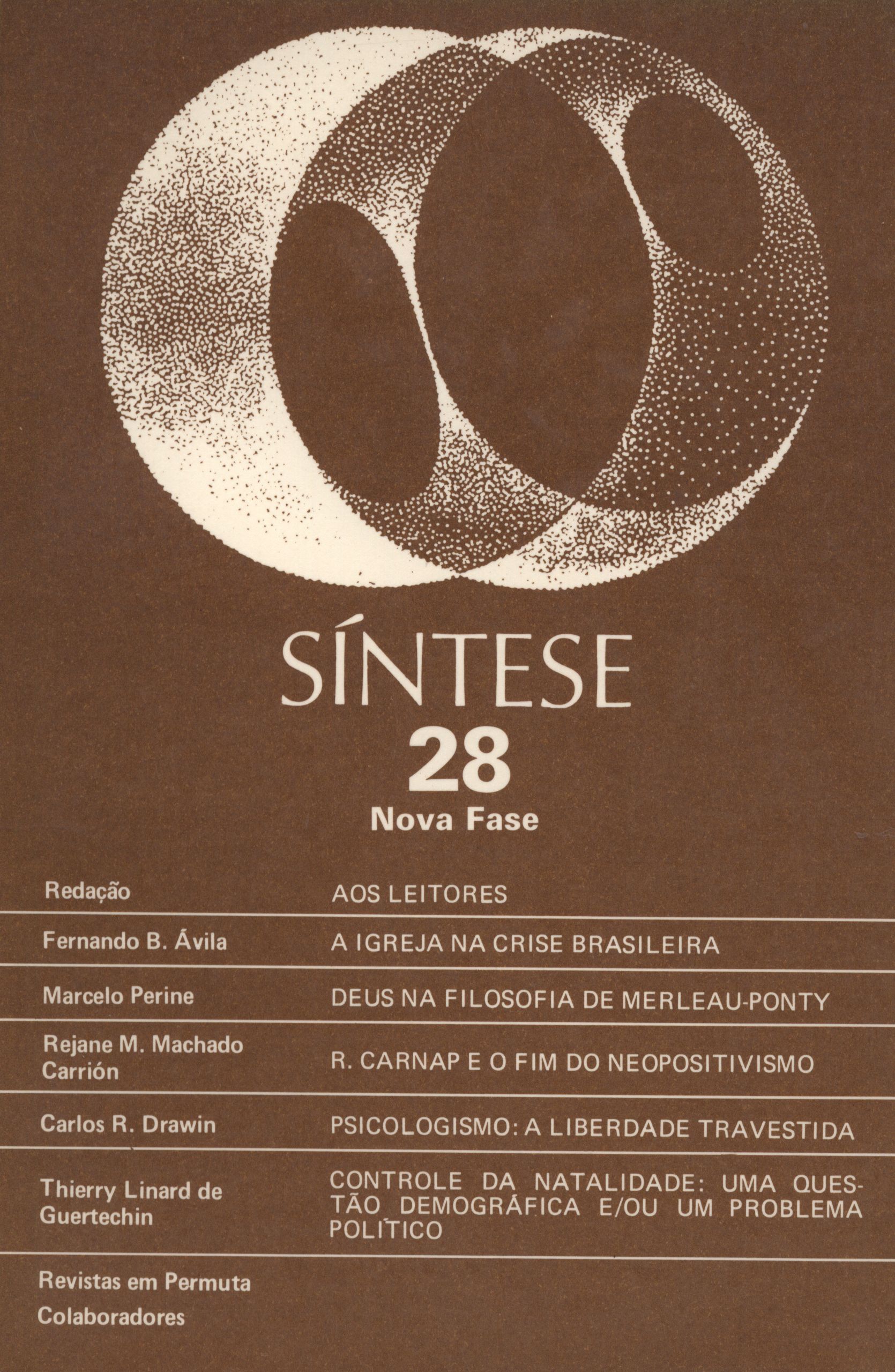 					Visualizar v. 10 n. 28 (1983): SÍNTESE
				