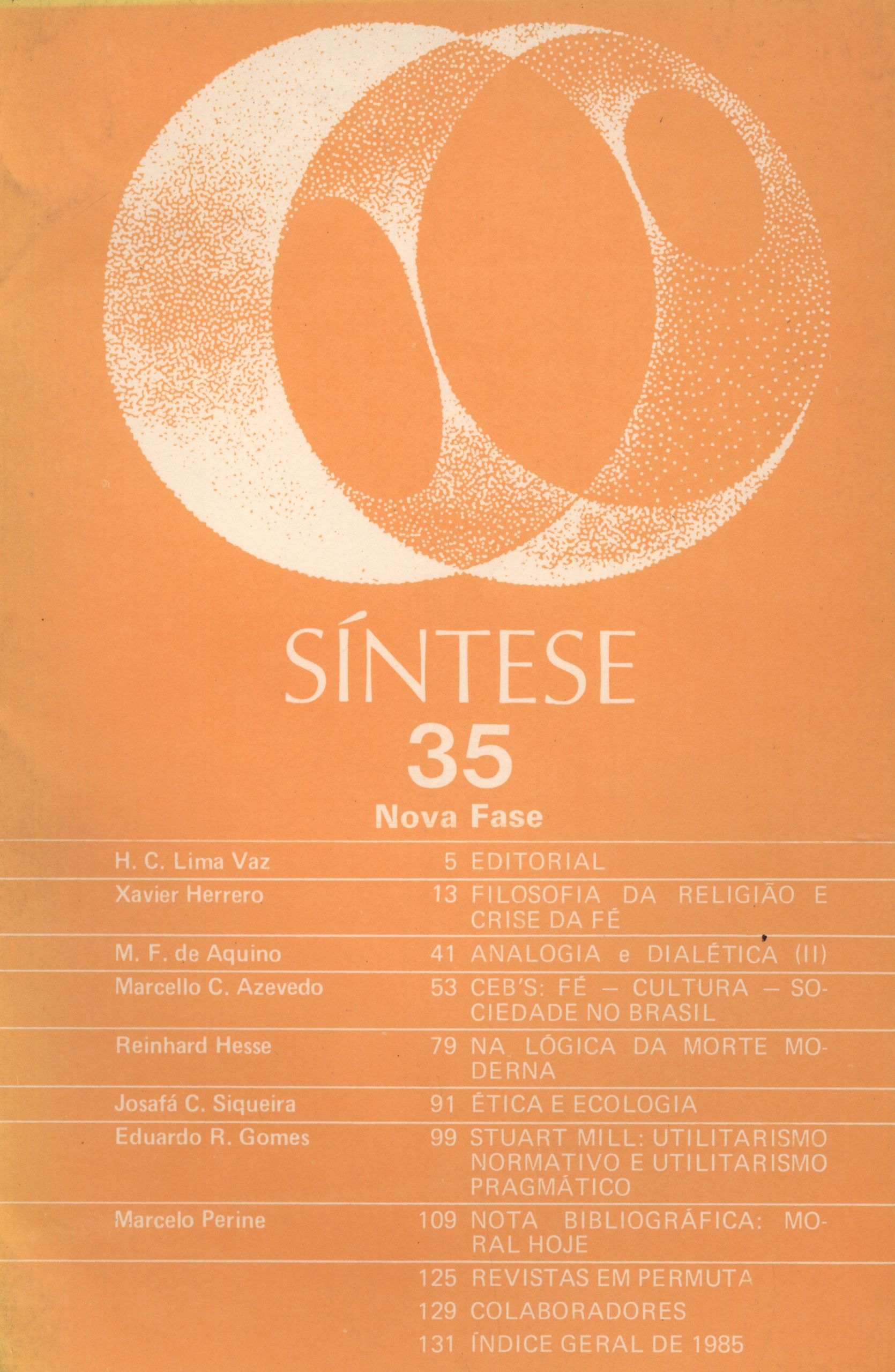 					Visualizar v. 12 n. 35 (1985): SÍNTESE
				