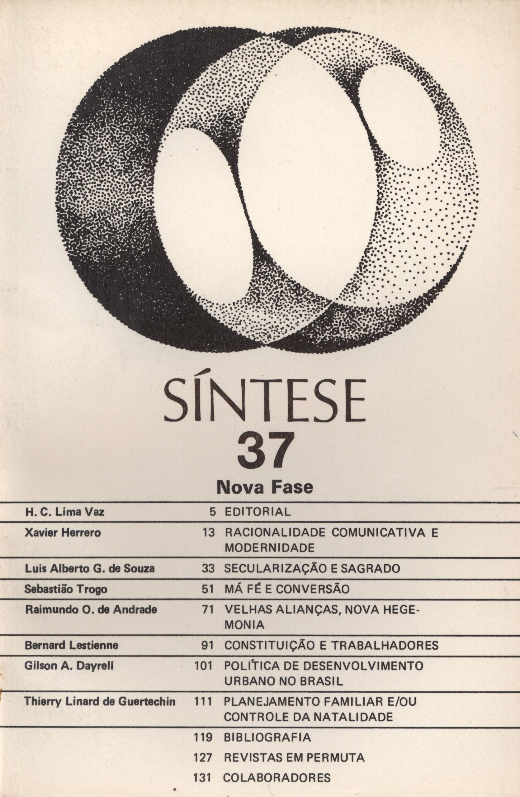 					Visualizar v. 13 n. 37 (1986): SÍNTESE
				
