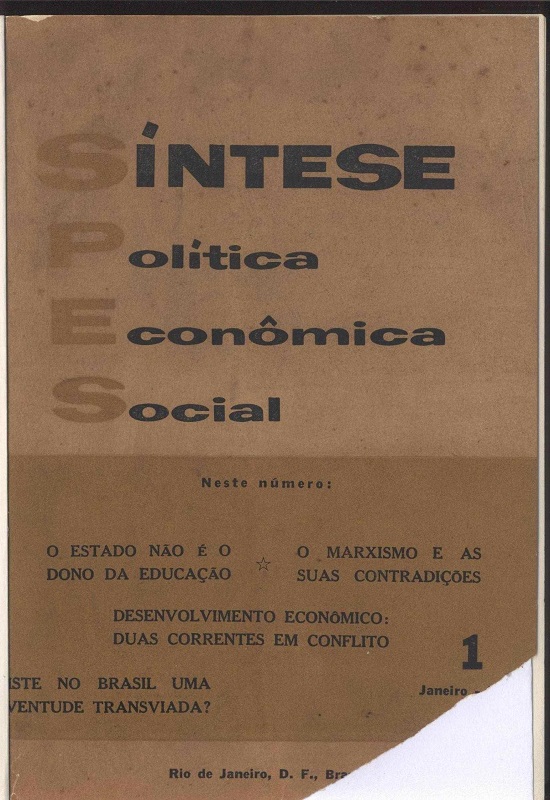 					Visualizar v. 1 n. 1 (1959): Síntese Política Econômica Social
				