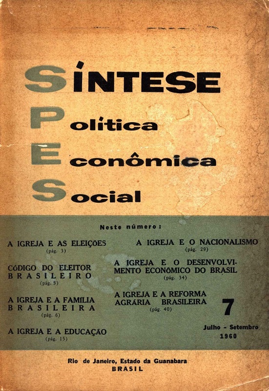 					Visualizar v. 2 n. 7 (1960): Síntese Política Econômica Social
				