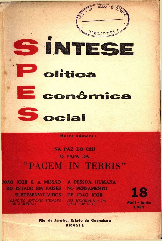 					Visualizar v. 5 n. 18 (1963): Síntese Política Econômica Social
				